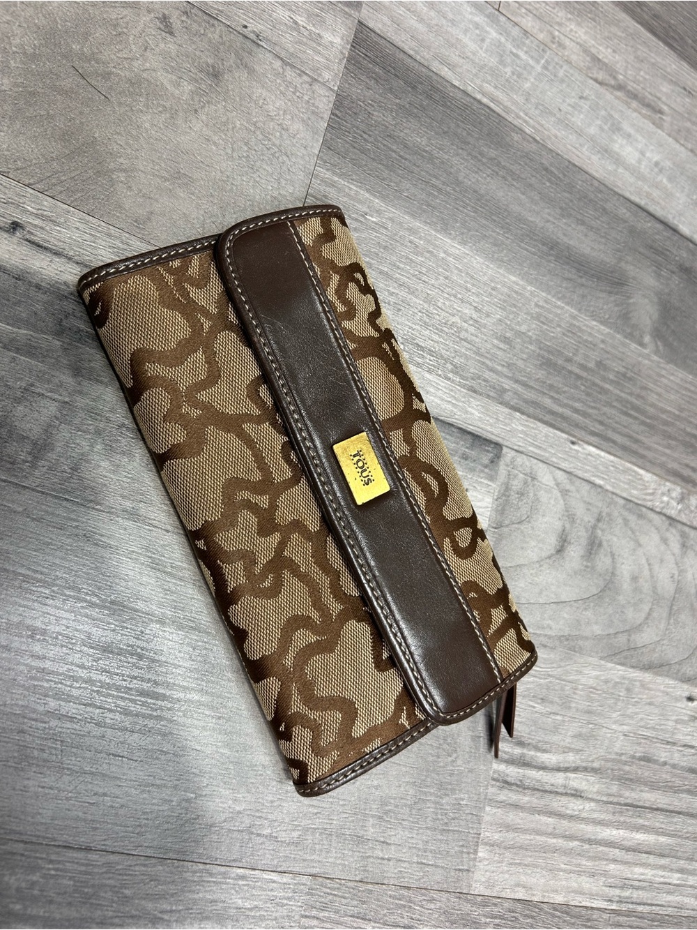 Tous Kaos Monogram Large Continental Flap Wallet